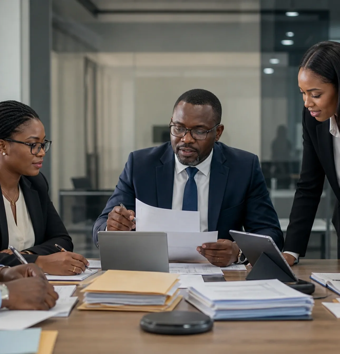 Nigerian procurement specialists evaluating technology equipment and documentation